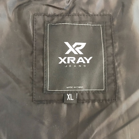Men’s X-RAY Faux Leather Bomber Jacket - Picture 4 of 8